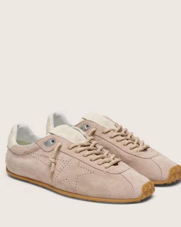 Marathon Speed mujer rosa polvo con estrella perforada y talón de piel blanca