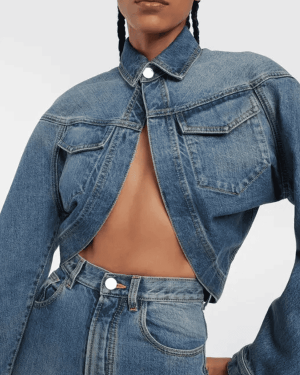 Chaqueta vaquera corta Alaïa azul Bleu Vintage