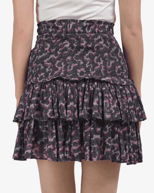 Falda mini Isabel Marant Étoile estampado floral gris morado rosa