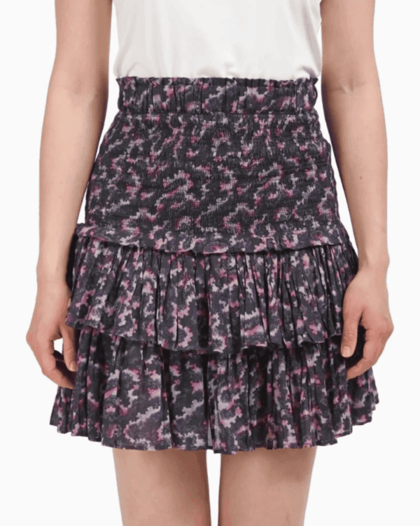Falda mini Isabel Marant Étoile estampado floral gris morado rosa