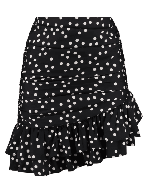 Falda Suzette Rough Studios negra con pliegues asimétricos