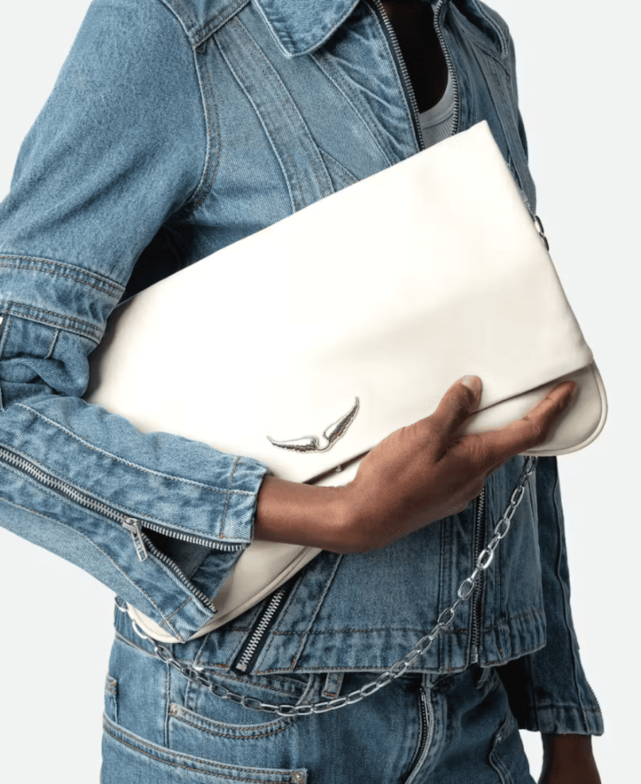 Bolso Flash Rock XL Zadig & Voltaire de piel cruda con doble bandolera